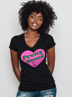 Pretty Blessed V-Neck Tee