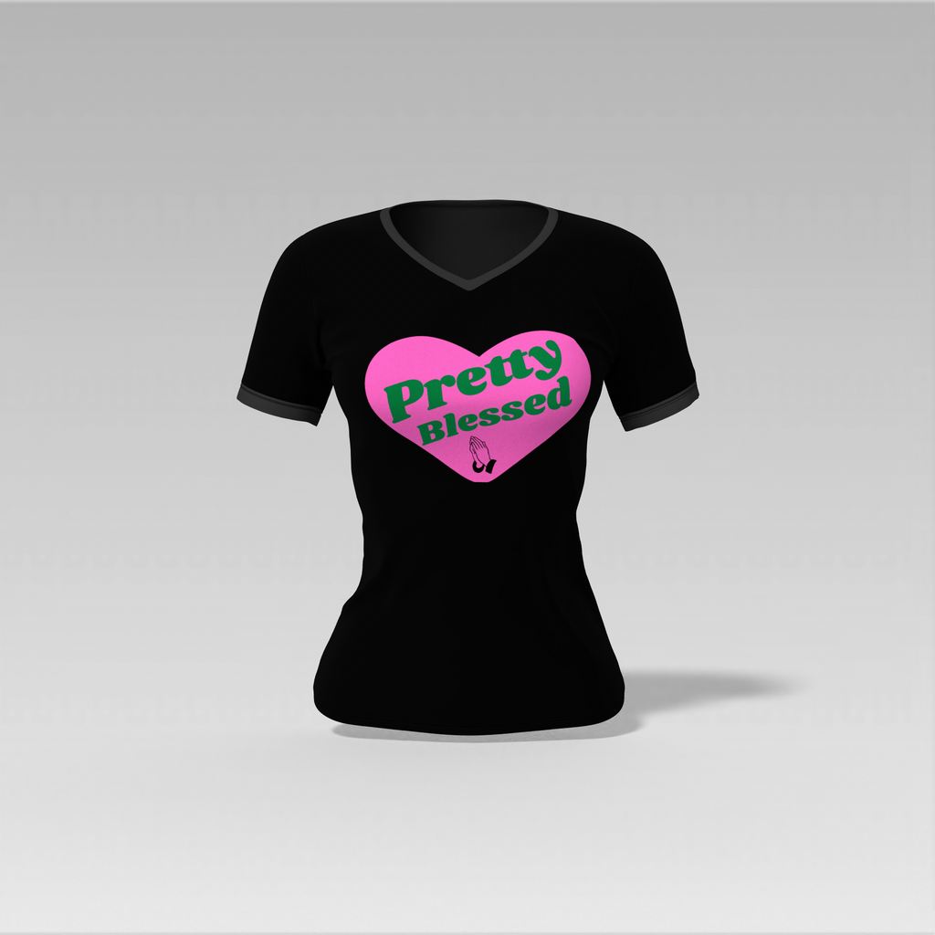Pretty Blessed V-Neck Tee