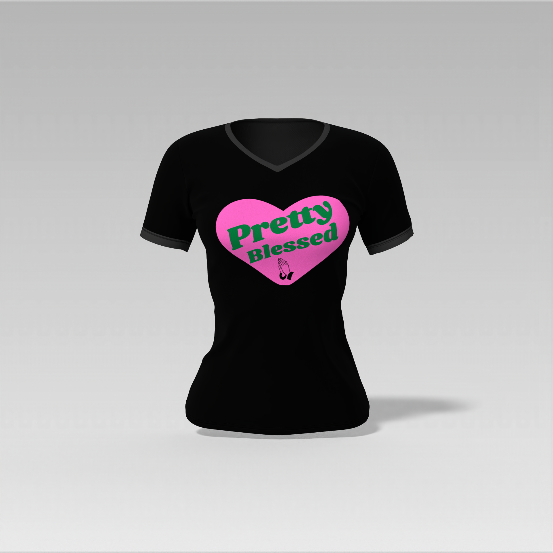 Pretty Blessed V-Neck Tee